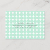 Aangepaste Elegante Mint Groen Wit Moderne Getypte Visitekaartje (Achterkant)