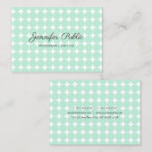 Aangepaste Elegante Mint Groen Wit Moderne Getypte Visitekaartje (Voorkant / Achterkant)