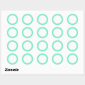 Aangepaste Elegante Mint Groene Kleur Sjabloon Bla Ronde Sticker (Vel)
