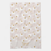 Aangepaste Elegante Moderne Bloemen Theedoek (Verticaal)