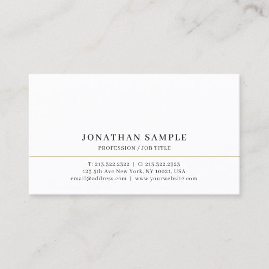 Aangepaste Elegante Moderne Eenvoudige Template Pr Visitekaartje (Voorkant)