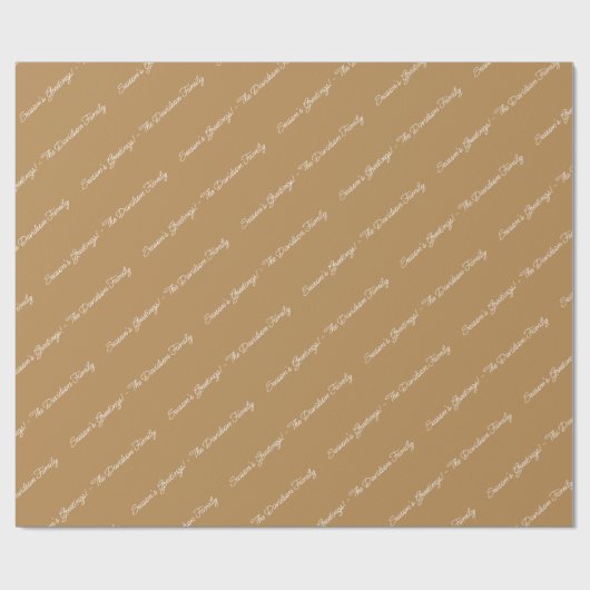 Aangepaste elegante moderne gouden script patroon cadeaupapier (Vlak)