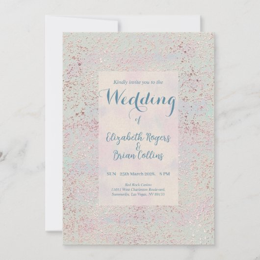 Aangepaste elegante moderne koper bruiloft Uitnodi Kaart (Voorkant)