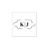 AANGEPASTE ELEGANTE MONOGRAM BRUILOFT HOUTEN KUNST 	RUBBERSTEMPEL (Afrduk)