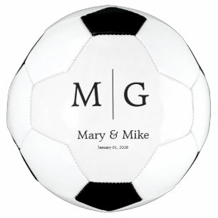Aangepaste Elegante Monogram Koppel Naam Voetbal
