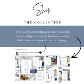 Aangepaste, elegante Monogram Marine Blauwe Huweli