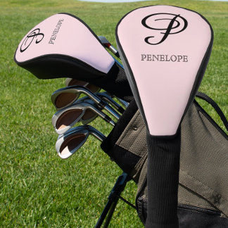 Aangepaste elegante monogram naam golfheadcover