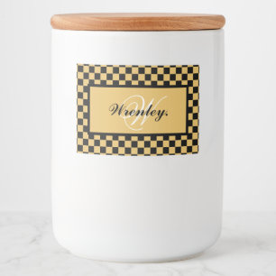 Aangepaste Elegante Monogram Naam Persoonlijk Voedselcontainer Etiket