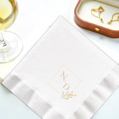 Aangepaste Elegante Monogram Vierkant Bloemen Lijs Folie Servetten
