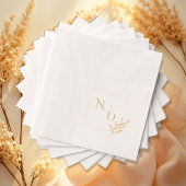 Aangepaste Elegante Monogram Vierkant Bloemen Lijs Folie Servetten