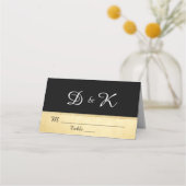 Aangepaste Elegante Monogram Zwart Goud Huwelijk (Voorkant)