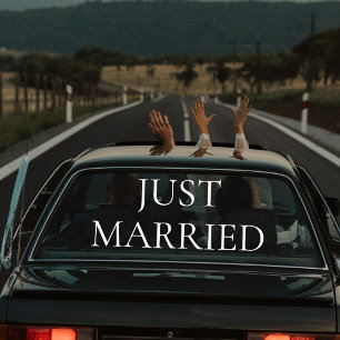 Aangepaste Elegante Net Getrouwd Auto Trouwbanner Raamsticker