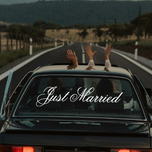 Aangepaste Elegante Net Getrouwd Auto Trouwbanner Raamsticker