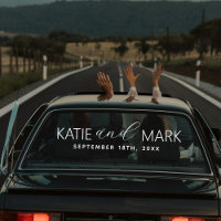 Aangepaste Elegante Net Getrouwd Auto Trouwbanner