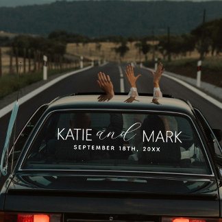 Aangepaste Elegante Net Getrouwd Auto Trouwbanner Raamsticker