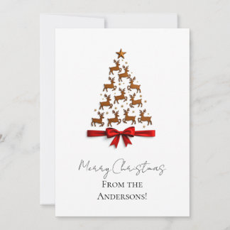 Aangepaste Elegante Rendier Boom Kerstkaart