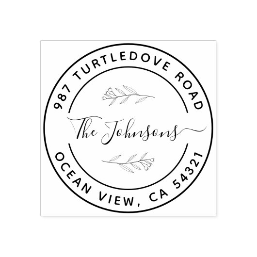 Aangepaste Elegante ronde retour adres stempel (Afrduk)