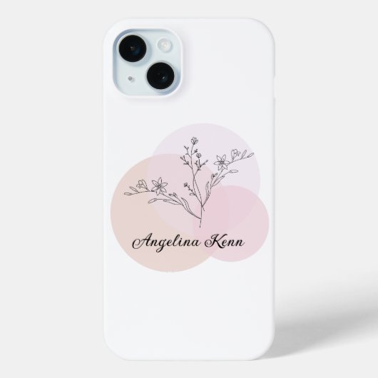 Aangepaste Elegante Roze Bloem iPhone Hoesjes (Achterkant)