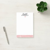 Aangepaste elegante roze glitter post-it® notes (Kantoor)