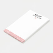 Aangepaste elegante roze glitter post-it® notes (Schuin)