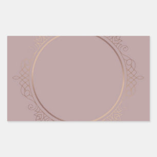 Aangepaste Elegante Roze Gouden Lege Moderne Sjabl Rechthoekige Sticker