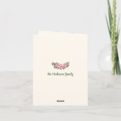 Aangepaste Elegante Roze Poinsettia Kerst Kaart (Achterkant)