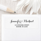 Aangepaste Elegante Script Bruiloft Retouradres La Etiket (Insitu)