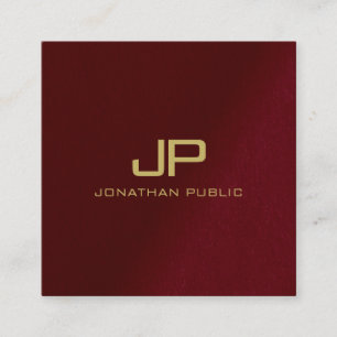 Aangepaste Elegante Sjabloon Gold Text Monogram Ro Vierkante Visitekaartje