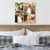 Aangepaste Elegante Trouwfoto Familiefotocollage Canvas Afdruk (Insitu (Slaapkamer))
