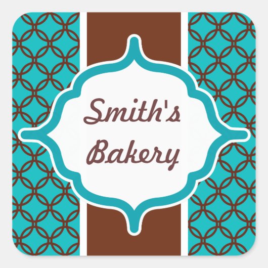 Aangepaste Elegante Turquoise Sticker (Voorkant)