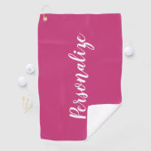 Aangepaste elegante typografie roze golfhanddoek v (Insitu)