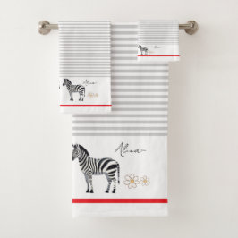 Aangepaste elegante unieke Zebra Stripes Bad Handdoek