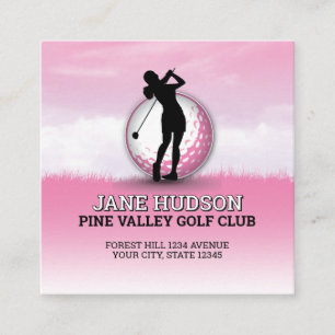 Aangepaste Elegante Vrouwen Golfer Monogram Ontwer Informatiekaartje