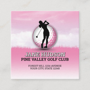 Aangepaste Elegante Vrouwen Golfer Monogram Ontwer Informatiekaartje