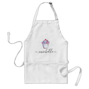 Aangepaste elegante Waterverf cupcake bakker Standaard Schort