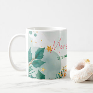 Aangepaste Elegante Waterverf Vrolijk Kerstfeest Koffiemok