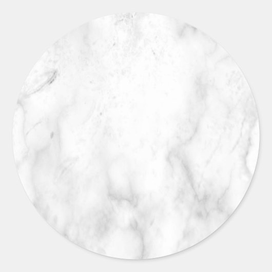 Aangepaste Elegante Witte Marmeren Blanco Sjabloon Ronde Sticker (Voorkant)