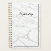 Aangepaste elegante witte marmeren steen gouden sp planner (Voorkant)