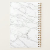 Aangepaste elegante witte marmeren steen gouden sp planner (Achterkant)