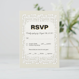 Aangepaste elegante witte RSVP-kaart voor bruiloft RSVP Kaartje