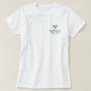 Aangepaste Elegante Witte Verlovingsfeest Tenniscl T-shirt
