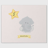 Aangepaste Elephant Chevron Stripes met naam en le Cadeaupapier (Vlak)