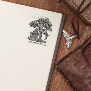 Aangepaste Elephant Ex Libris Bookplate Rubberstempel