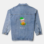 Aangepaste Elf en bewerkbare tekst Denim Jacket (Achterkant)
