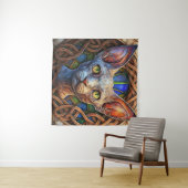 Aangepaste Elf Sphynx Cat Keltische Wall Art Decor Wandkleed (In Situ (horizontaal))