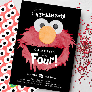 Aangepaste ELMO Sesame Street Verjaardagsfeestje Kaart