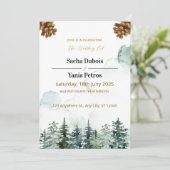 aangepaste elopement uitnodiging bergen uitnodigin (Staand voorkant)