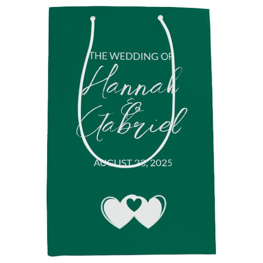 Aangepaste Emerald Green Gift Bag Medium Cadeauzakje (Voorkant)