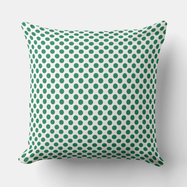 Aangepaste Emerald Green Polka Dots Sierkussen (Voorkant)