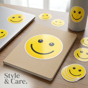 Aangepaste Emoji Stijl Gele Gezicht Sheet van Ronde Sticker